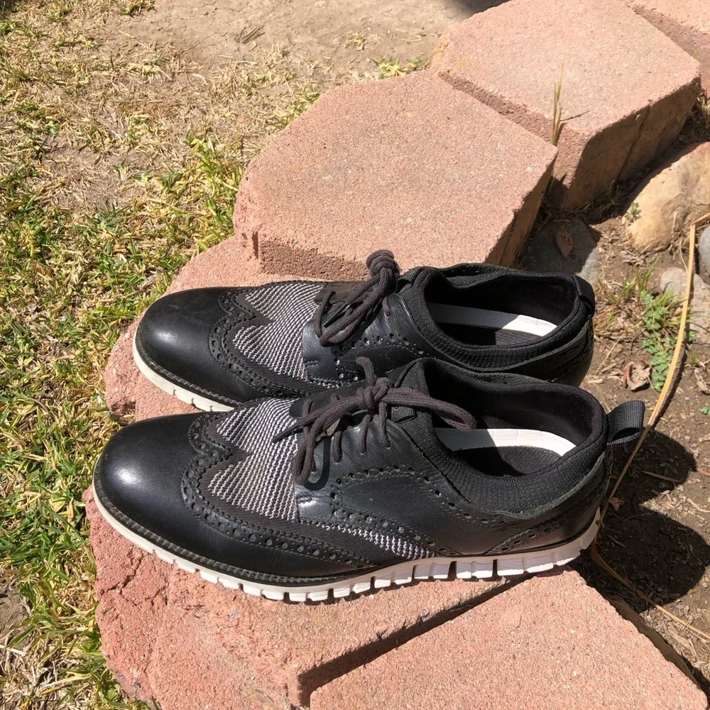 Cole Haan Black and White Wingtip Oxfords